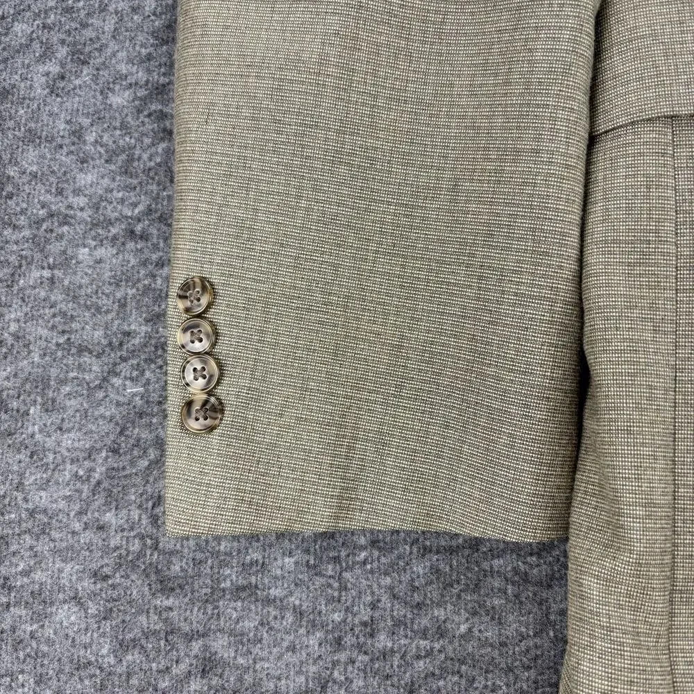 Concepts by Claiborne Men’s Blazer 42L Tan Gray Micro Check 2 Button Sport Coat